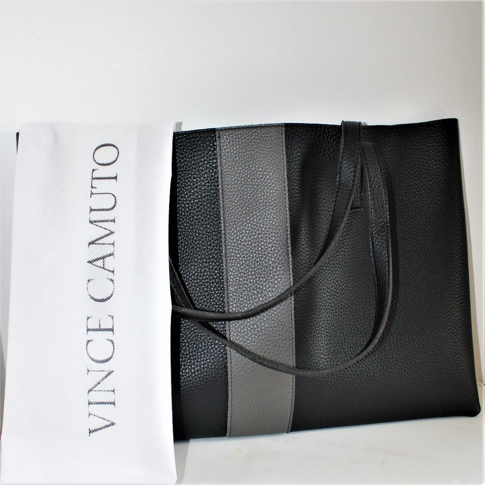 Vince Camuto Luck Tote Black Vegan Pebbled Leather - Picture 3 of 6